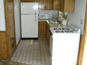 The kitchen in Cabin #14 has all modern appliances.