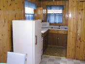 The kitchen in Cabin #15 has all modern appliances.